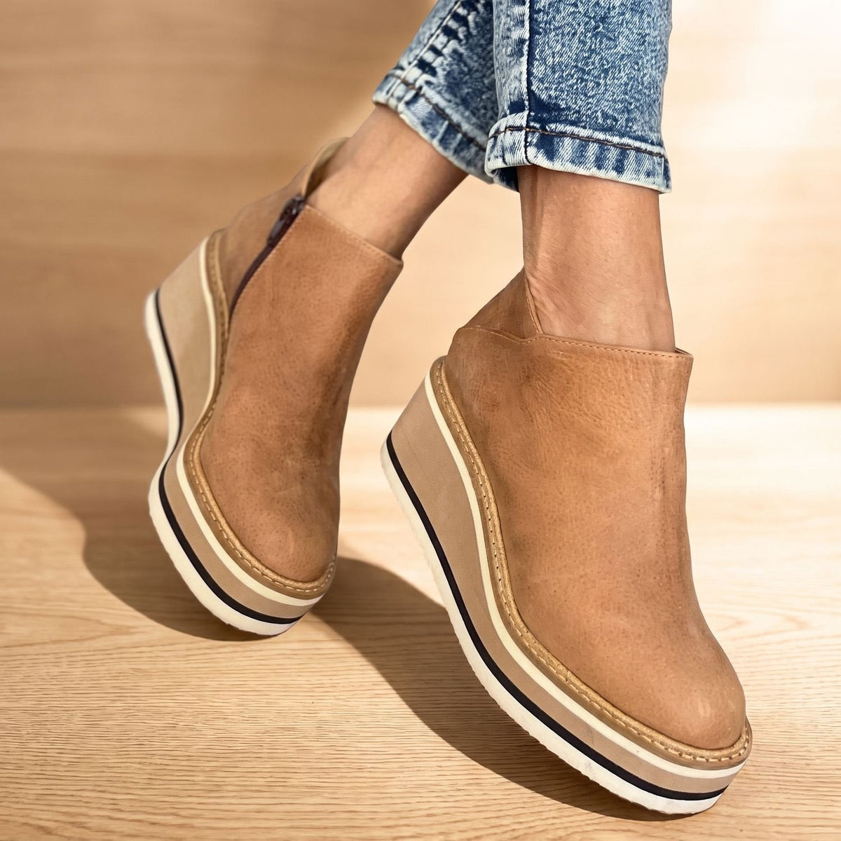 Women's Platform-Wedge Side-Zip Ankle Boots