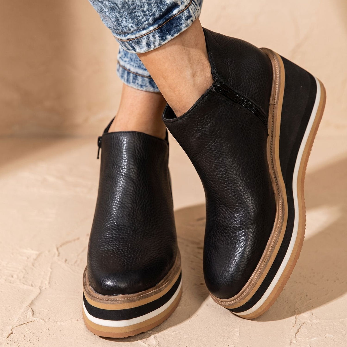 Women's Platform-Wedge Side-Zip Ankle Boots