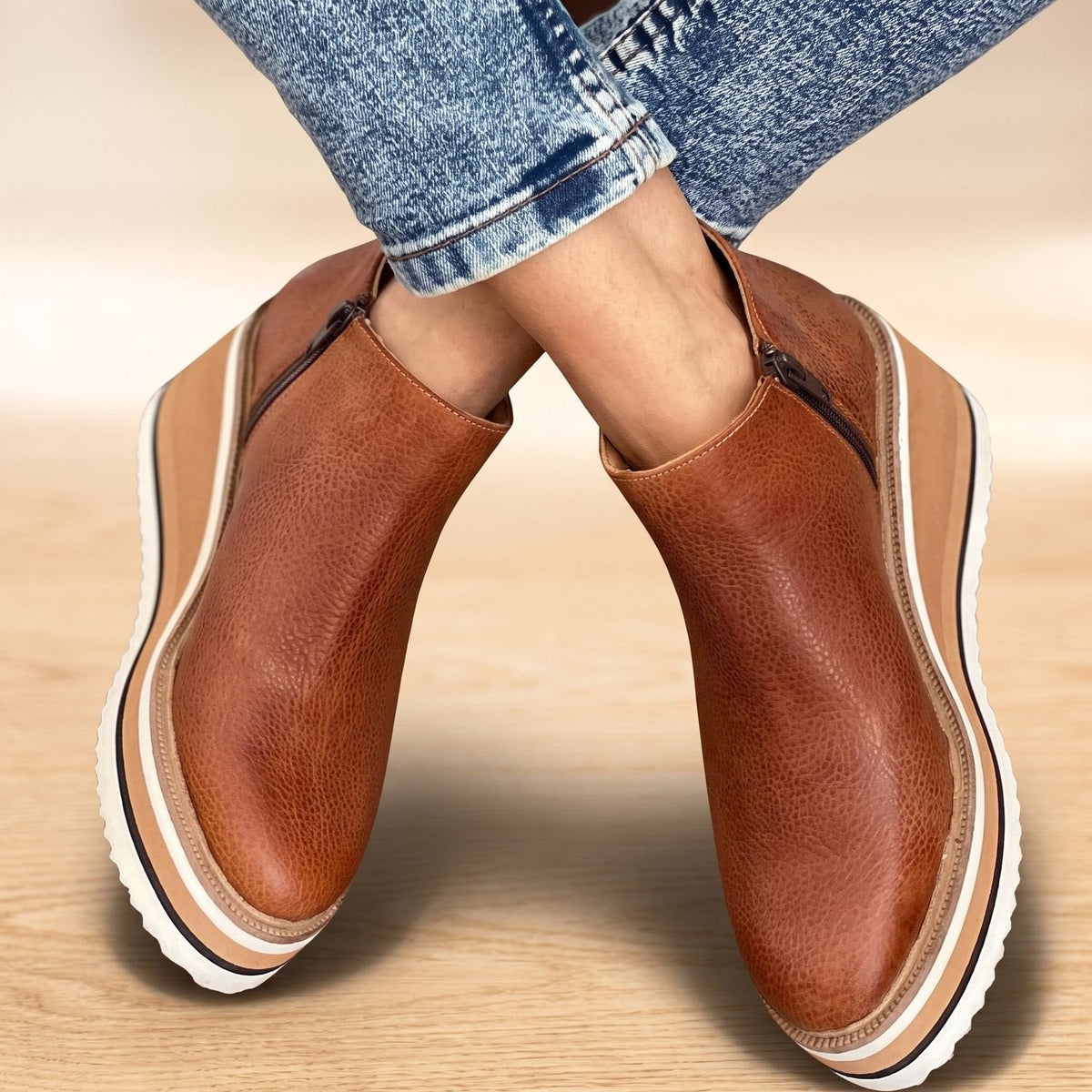 Women's Platform-Wedge Side-Zip Ankle Boots