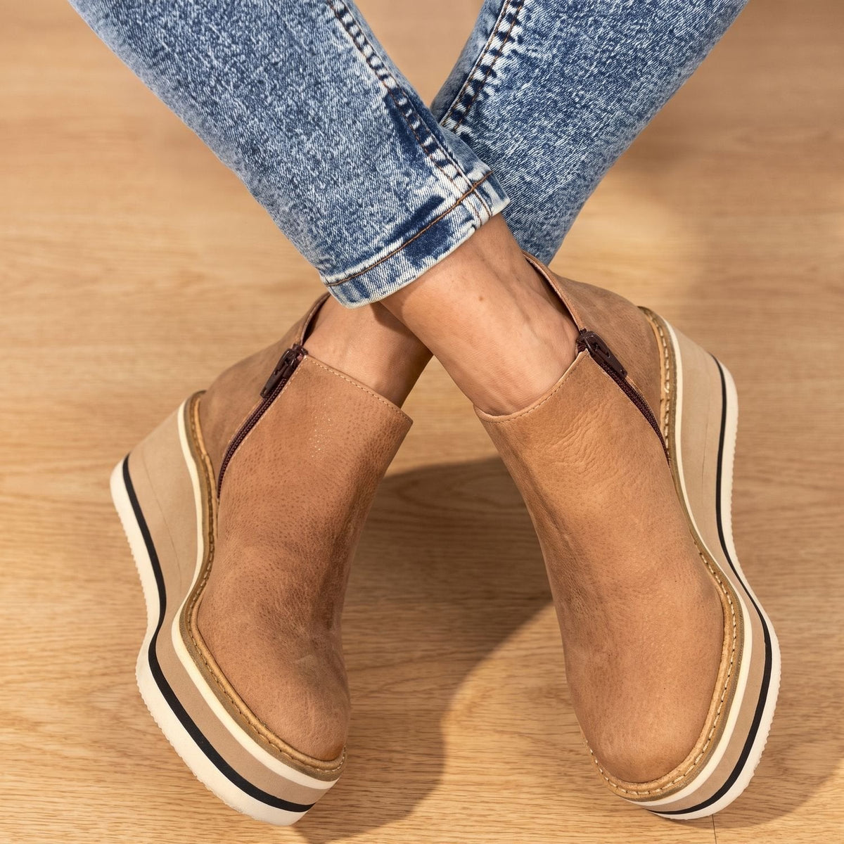 Women's Platform-Wedge Side-Zip Ankle Boots