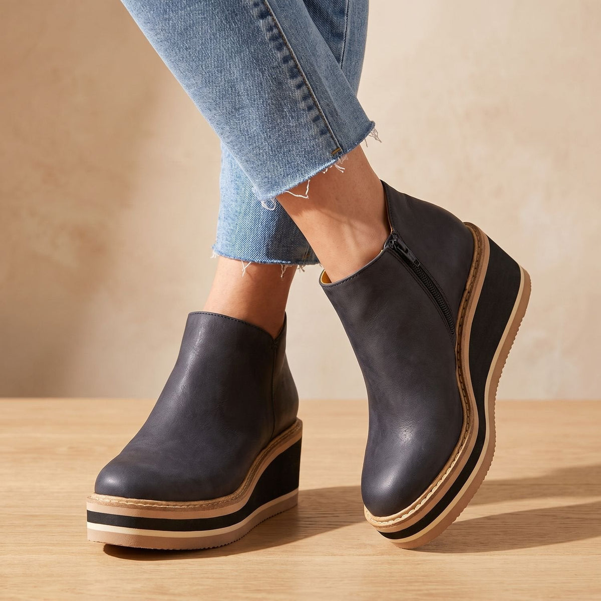 Women's Platform-Wedge Side-Zip Ankle Boots