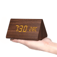 WOODSENSE - Voice Activated LED Wooden Triangle Clock